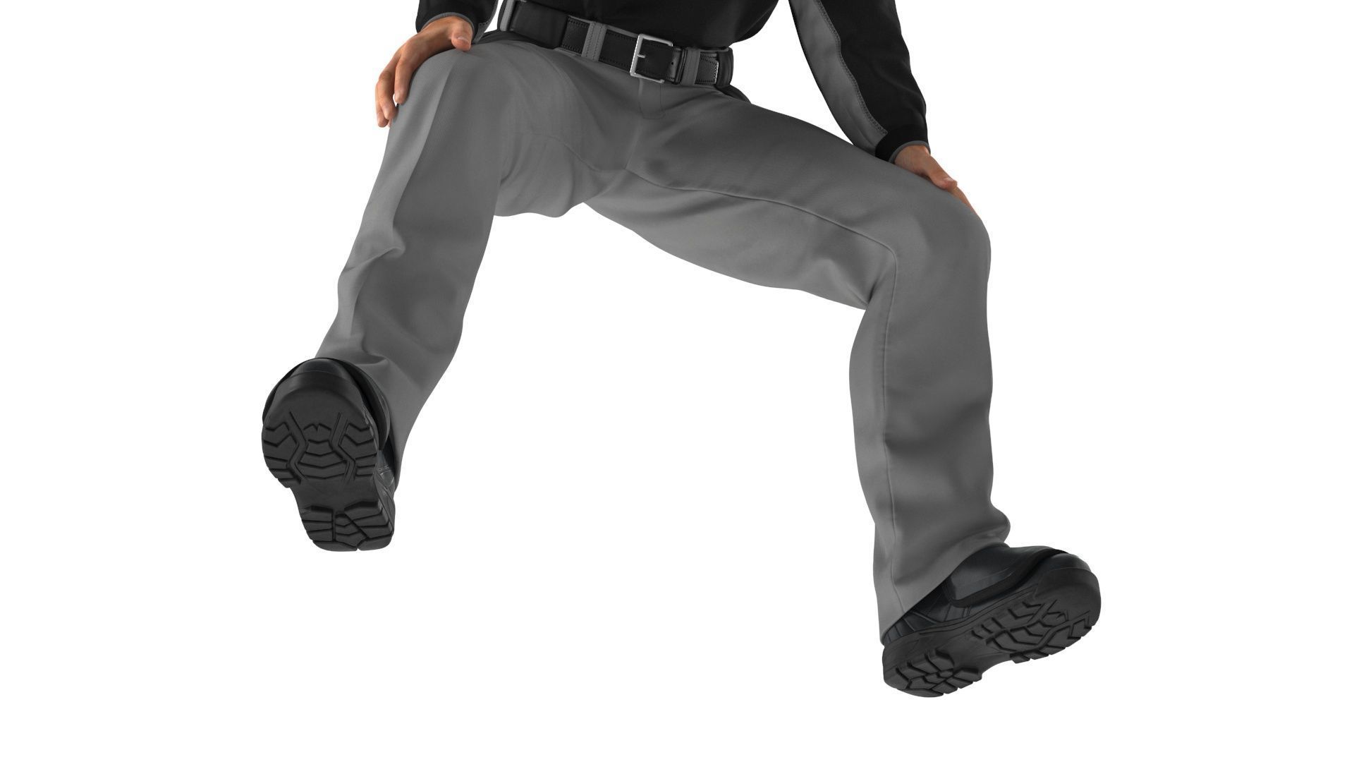 Baseball Umpire with Protective Mask Ready Pose 3D model_14