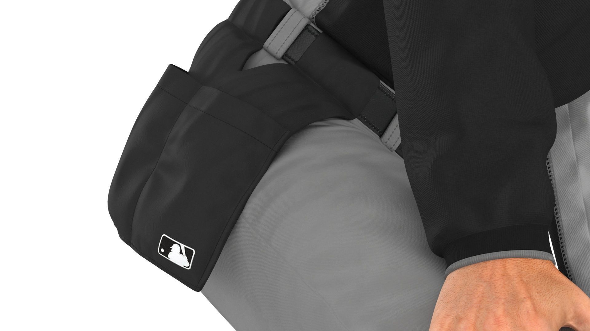 Baseball Umpire with Protective Mask Ready Pose 3D model_12