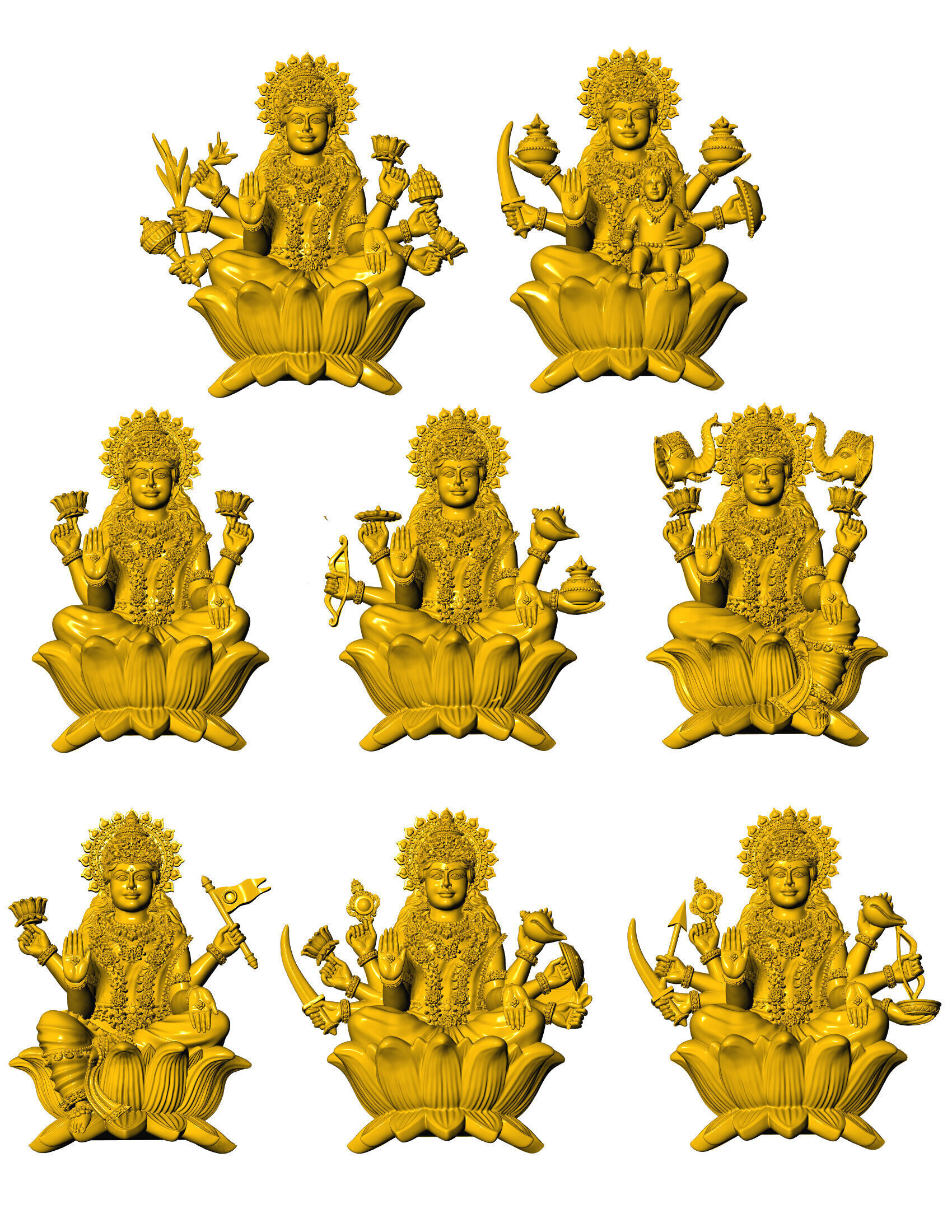 AshtaLaxmi - 8 Laxmi 3D print model 3D print model_11