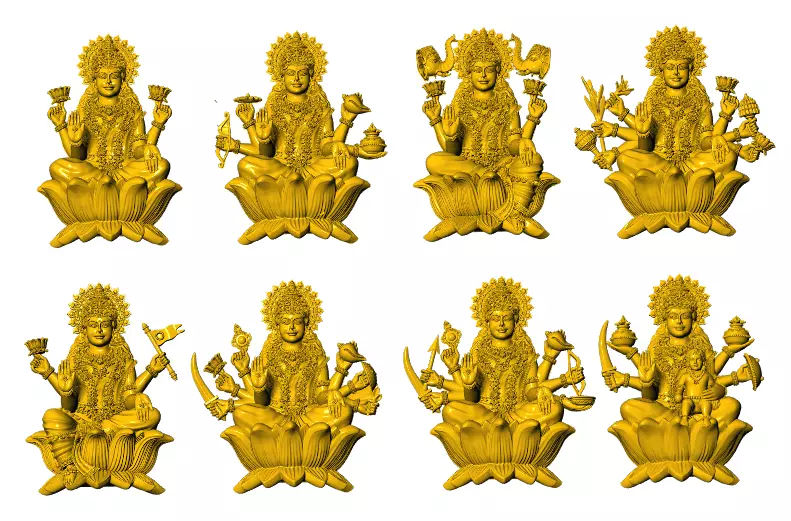 AshtaLaxmi - 8 Laxmi 3D print model 3D print model_0