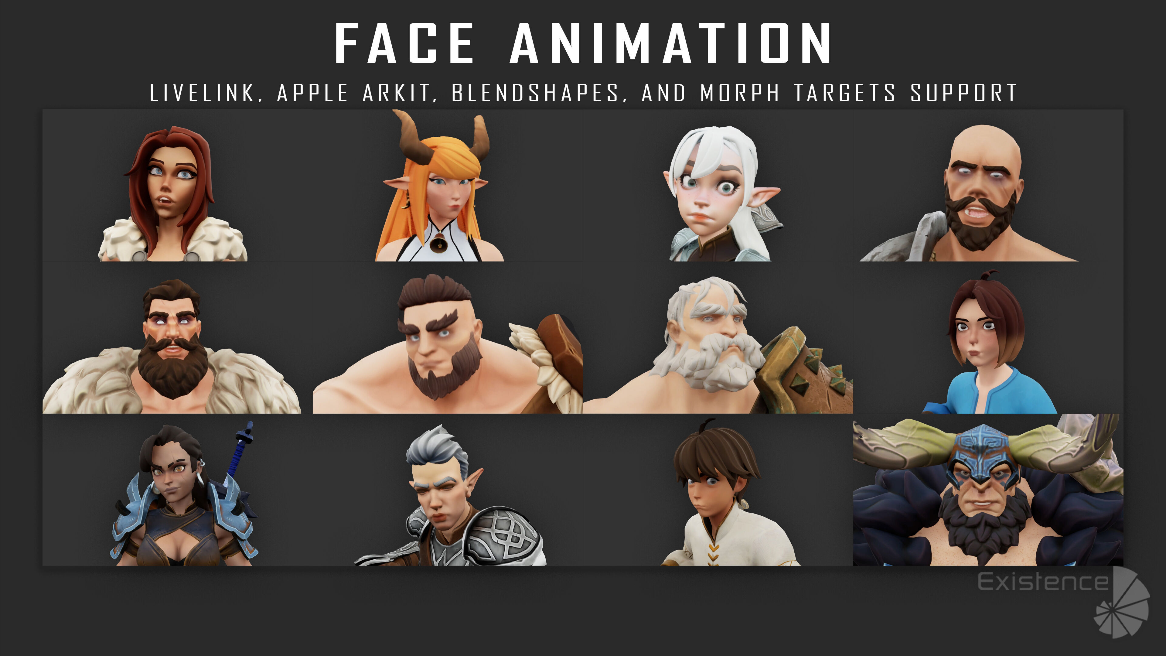 12 in 1 Mega Bundle - Stylized Characters Warriors - 68 Low-poly 3D model_4