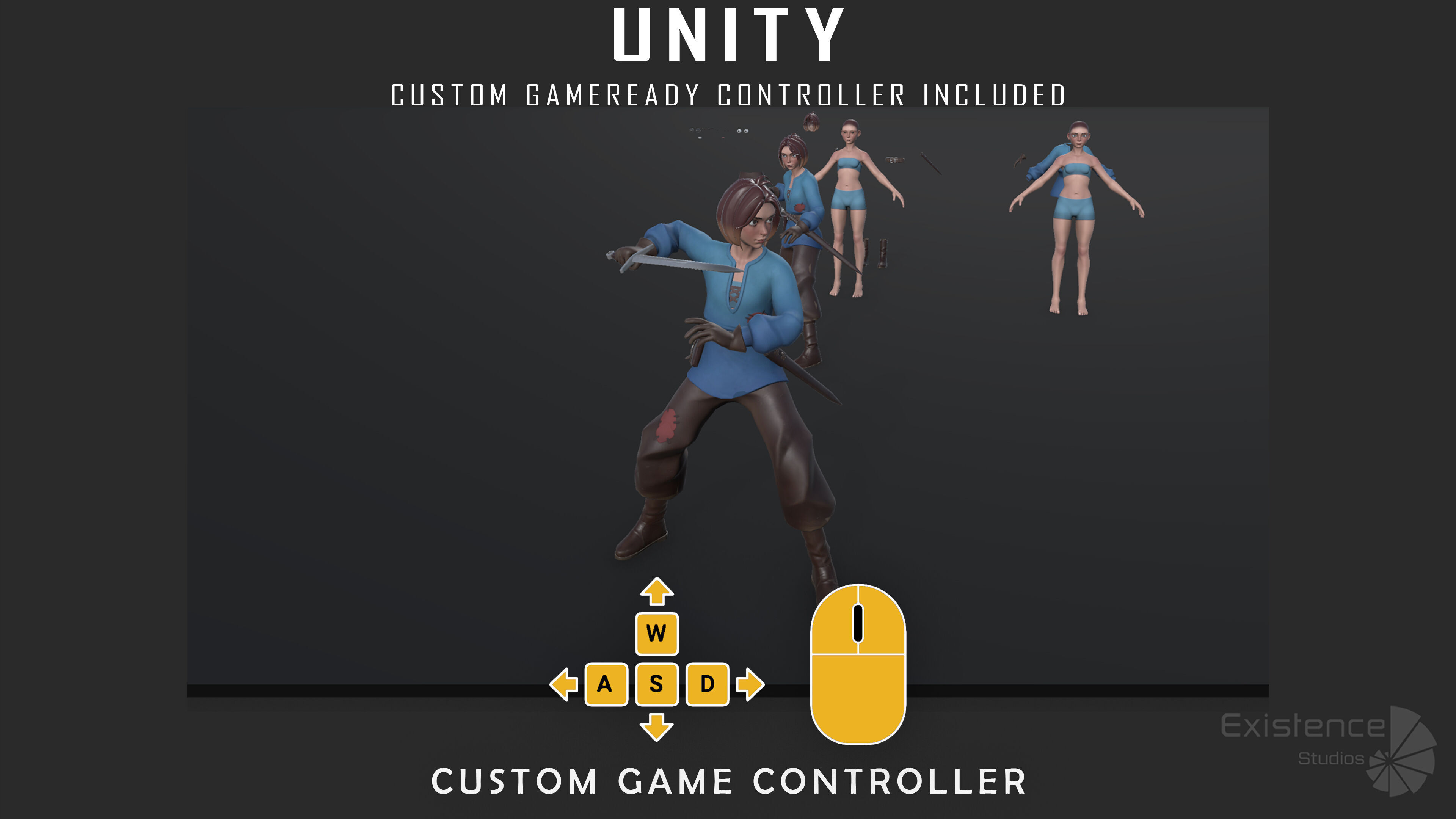 12 in 1 Mega Bundle - Stylized Characters Warriors - 68 Low-poly 3D model_20