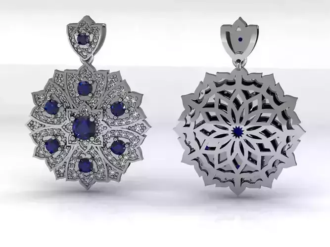 Antique diamond pendant with diamonds