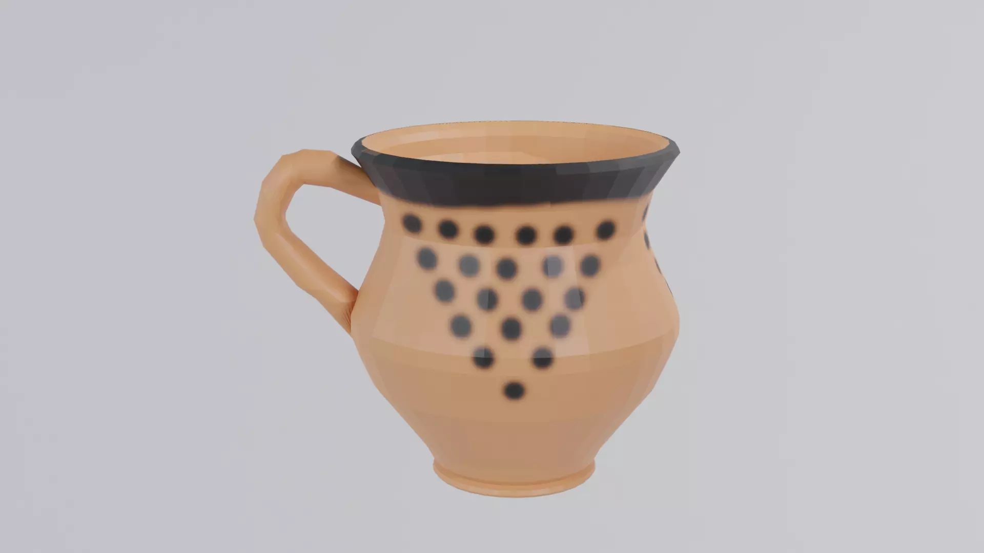 Low Poly Moroccan Clay Cup Traditional Terracotta Game Ready Low-poly 3D model