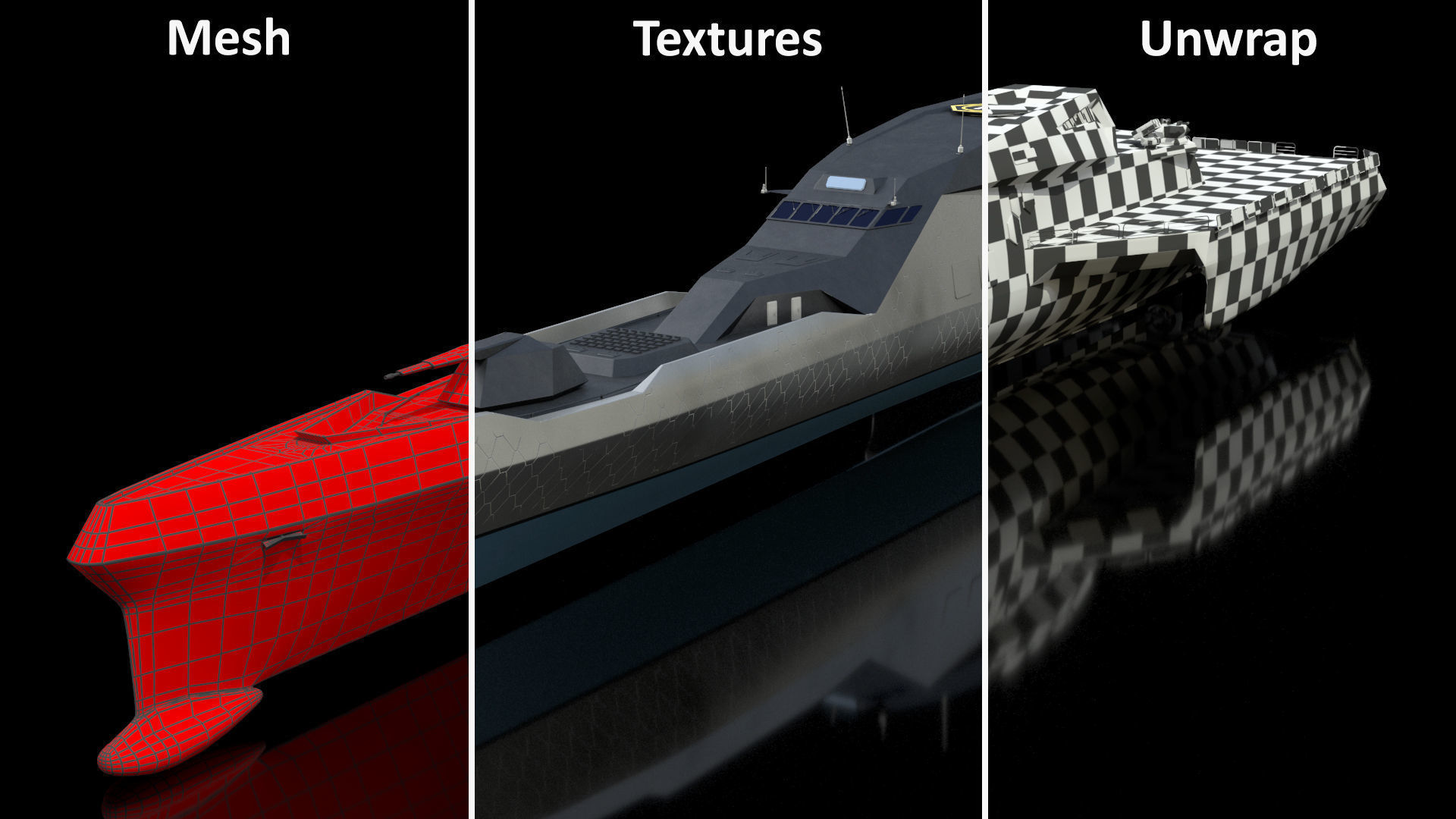 Blue Shark Frigate Rigged for Maya 3D model_33