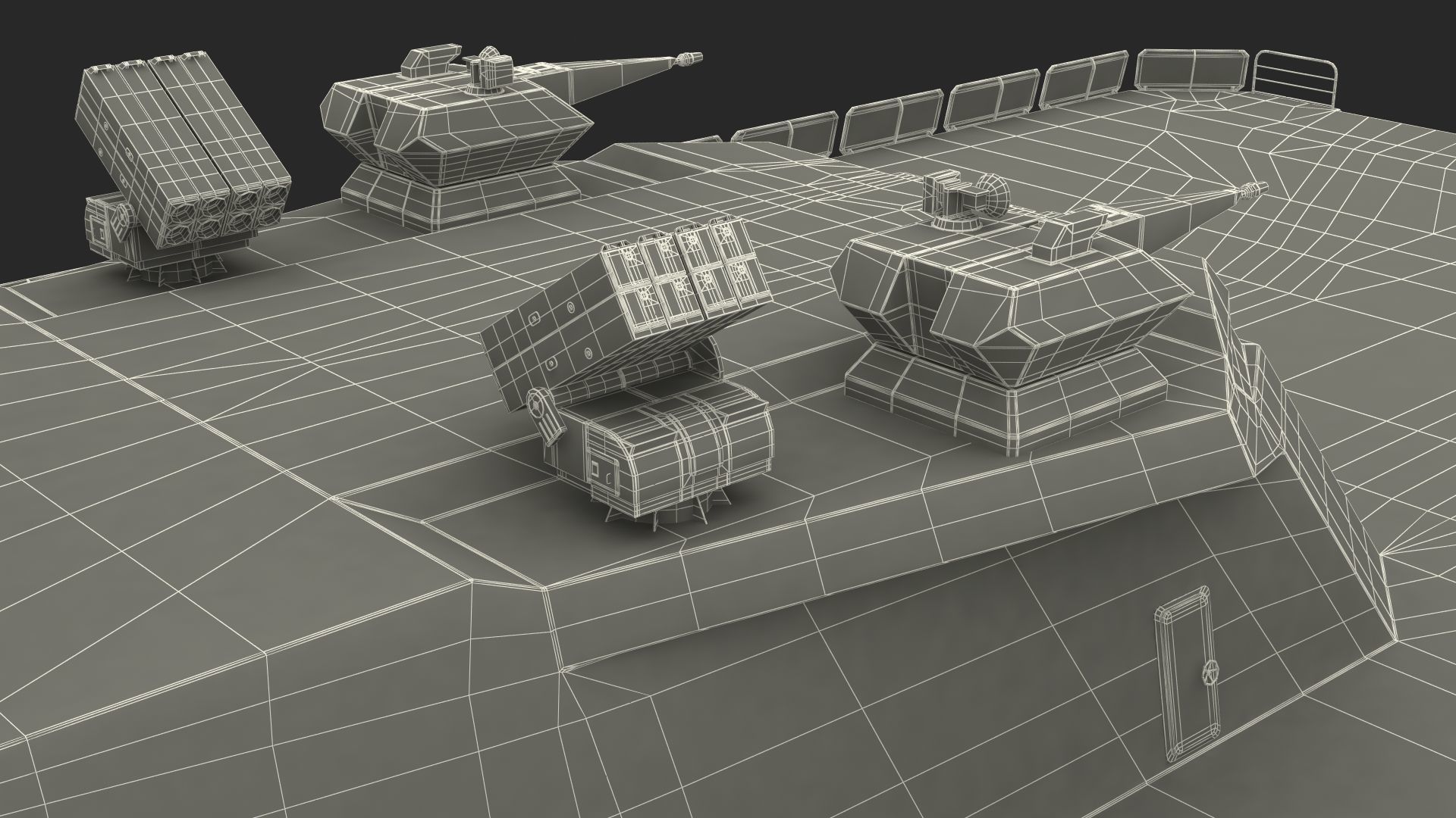 Blue Shark Frigate Rigged for Maya 3D model_46