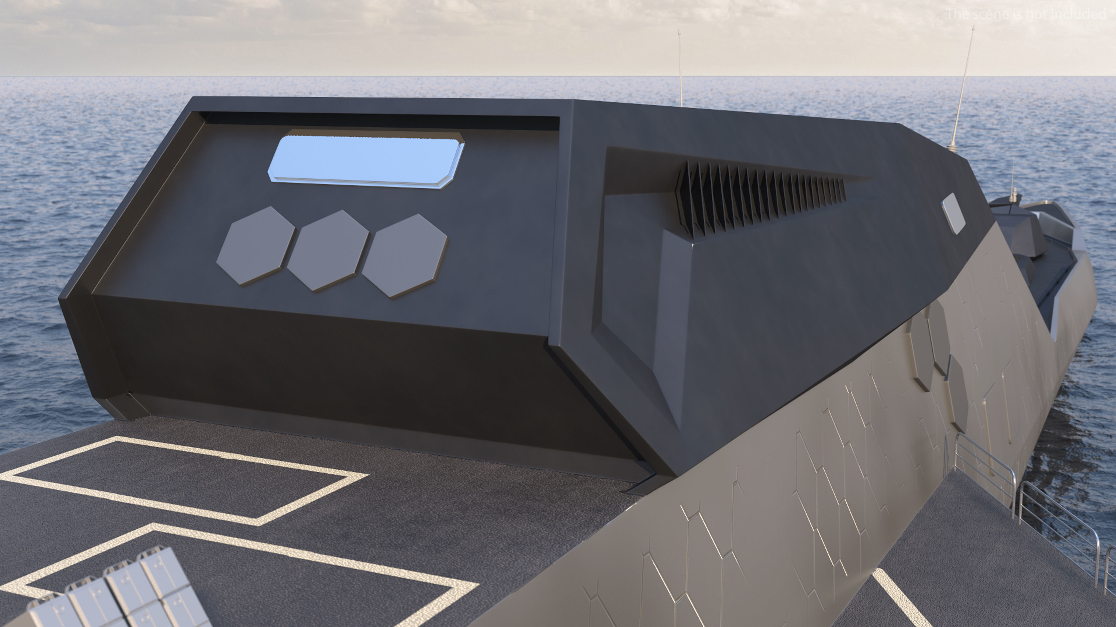 Blue Shark Frigate Rigged for Maya 3D model_8