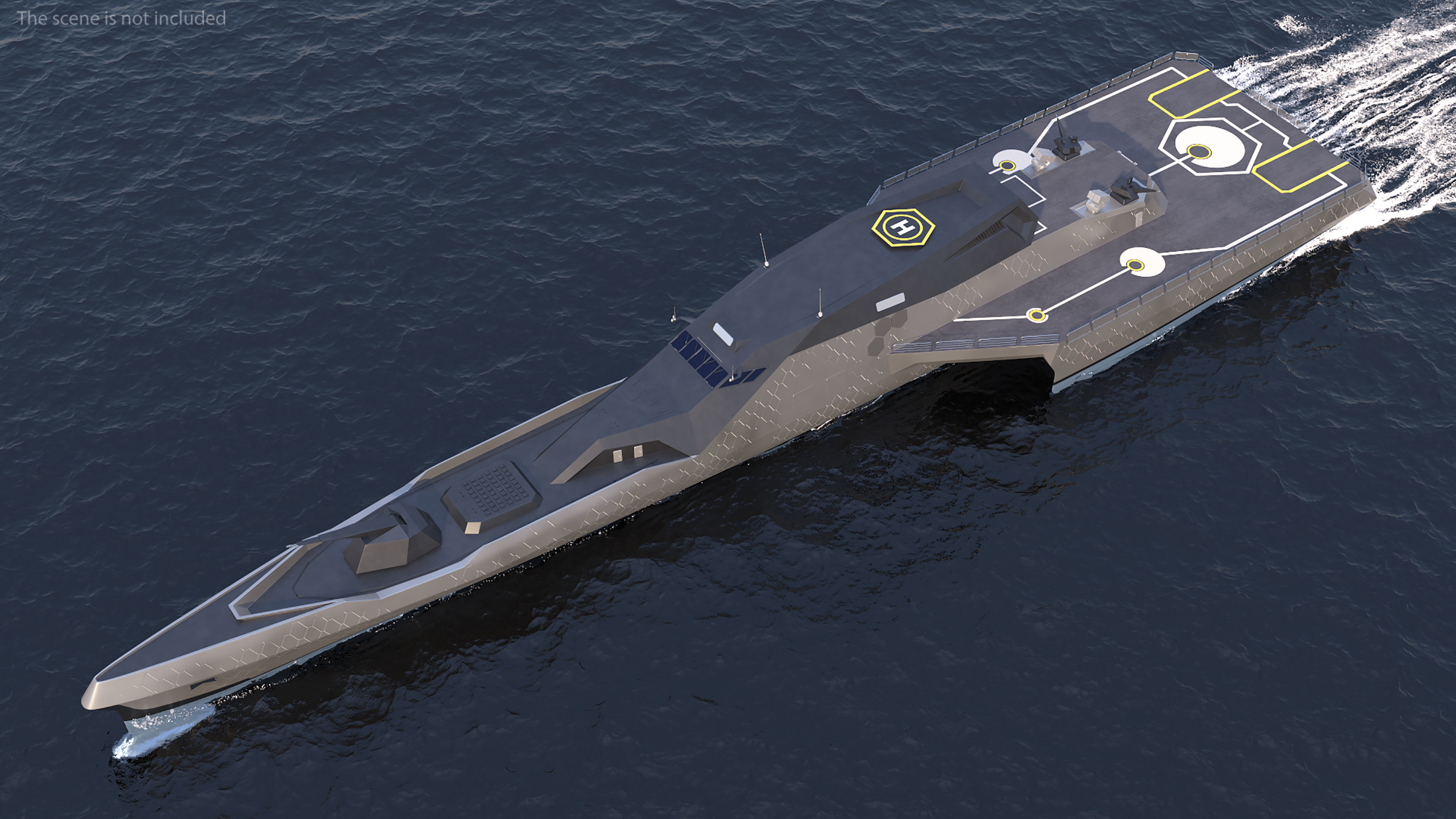 Blue Shark Frigate Rigged for Maya 3D model_1