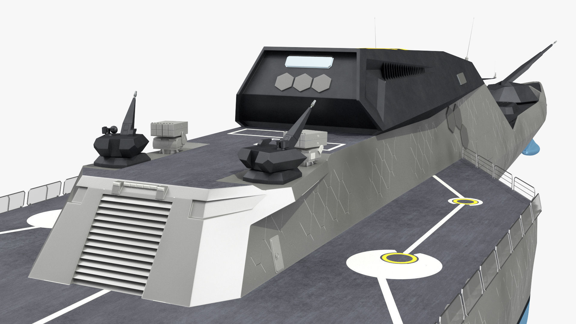 Blue Shark Frigate Rigged for Maya 3D model_26