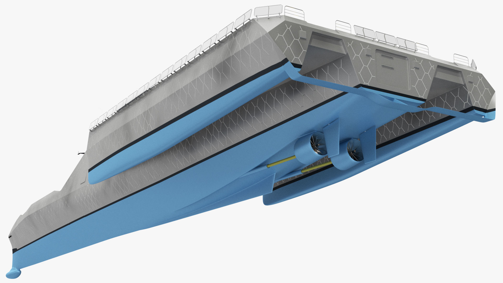 Blue Shark Frigate Rigged for Maya 3D model_21