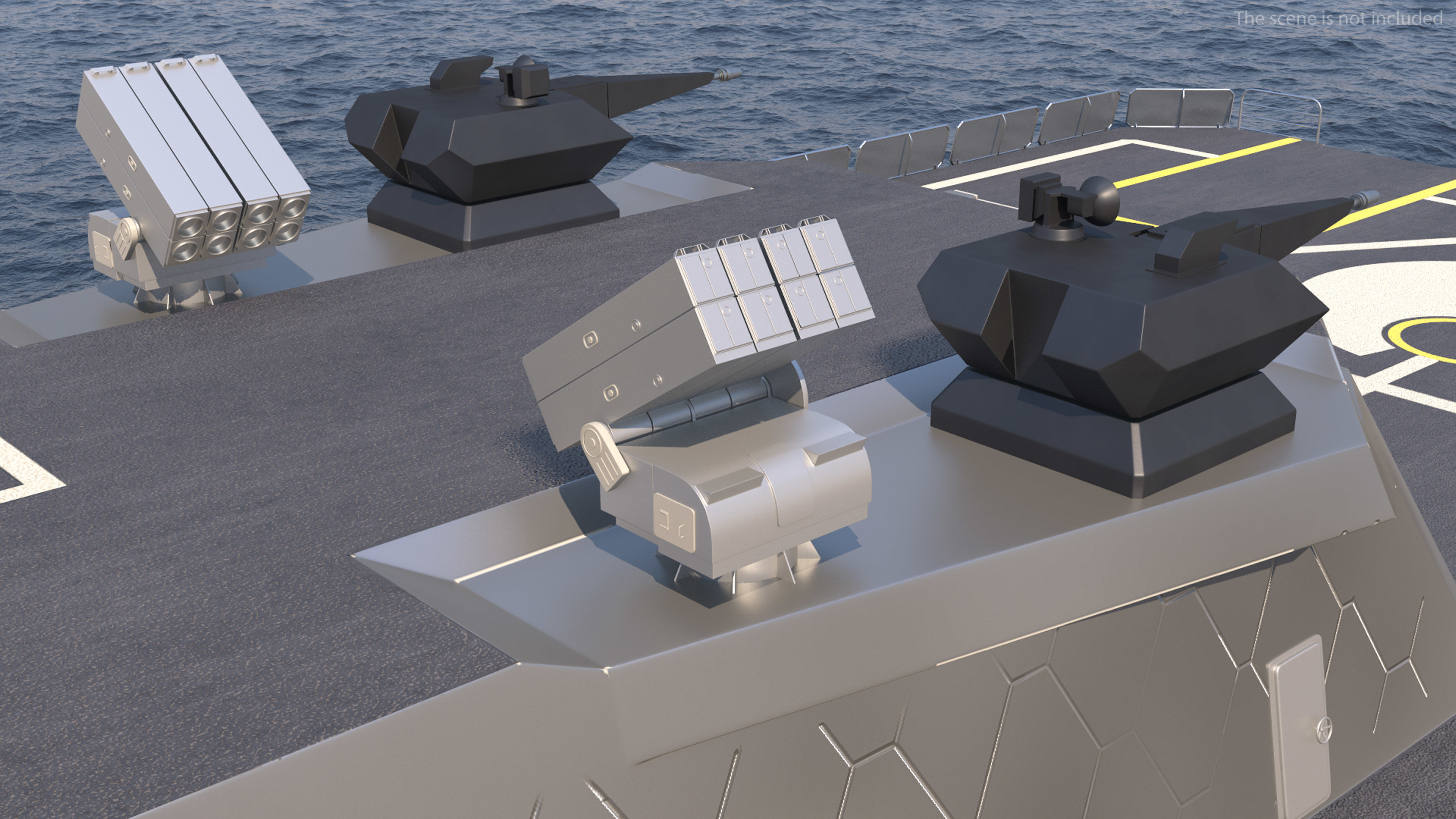 Blue Shark Frigate Rigged for Maya 3D model_12