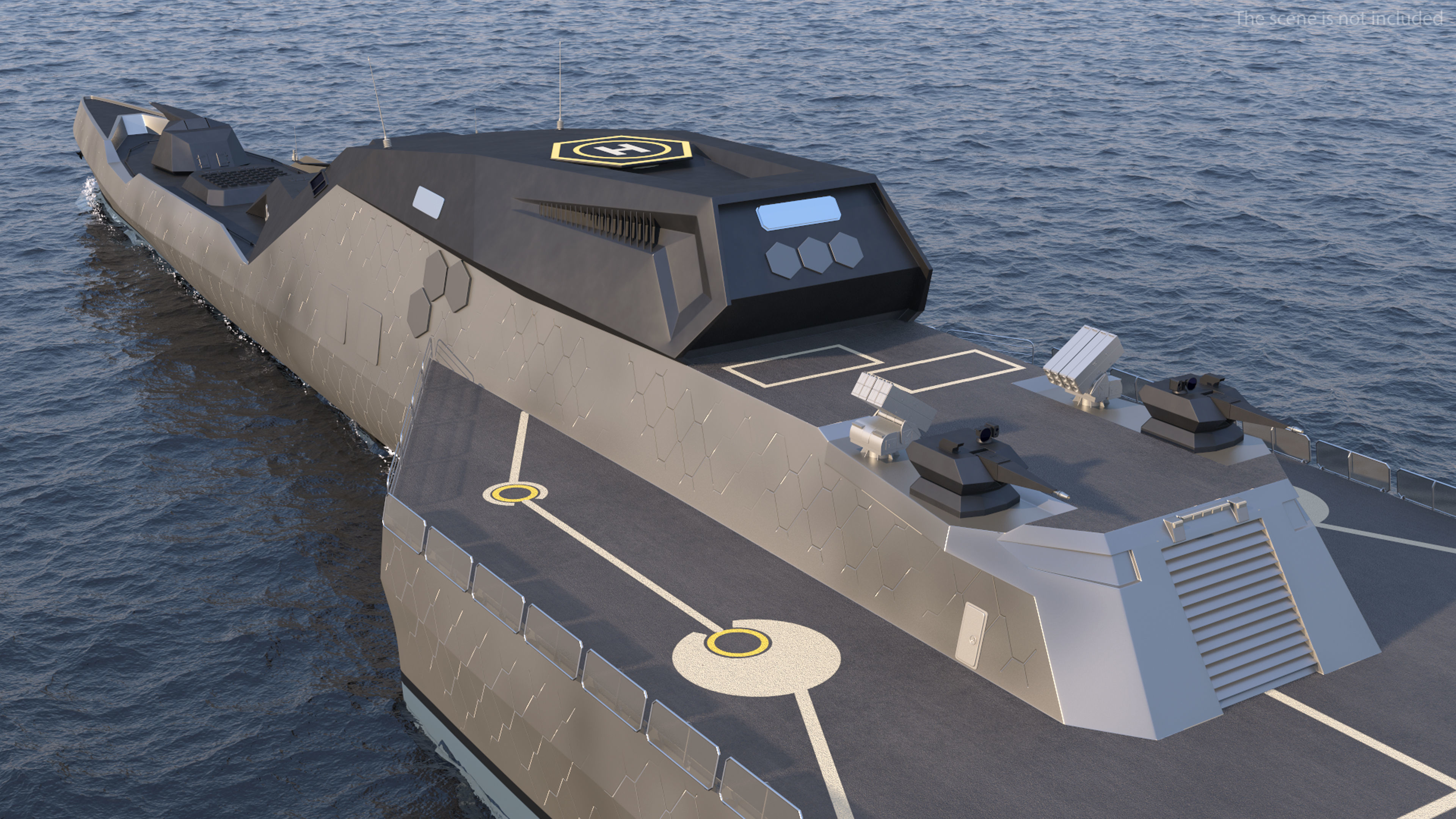 Blue Shark Frigate Rigged for Maya 3D model_4