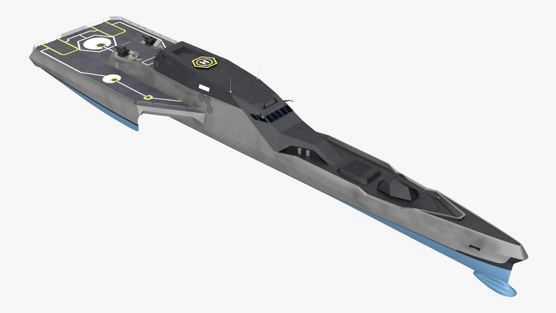 Blue Shark Frigate Rigged for Maya 3D model_17