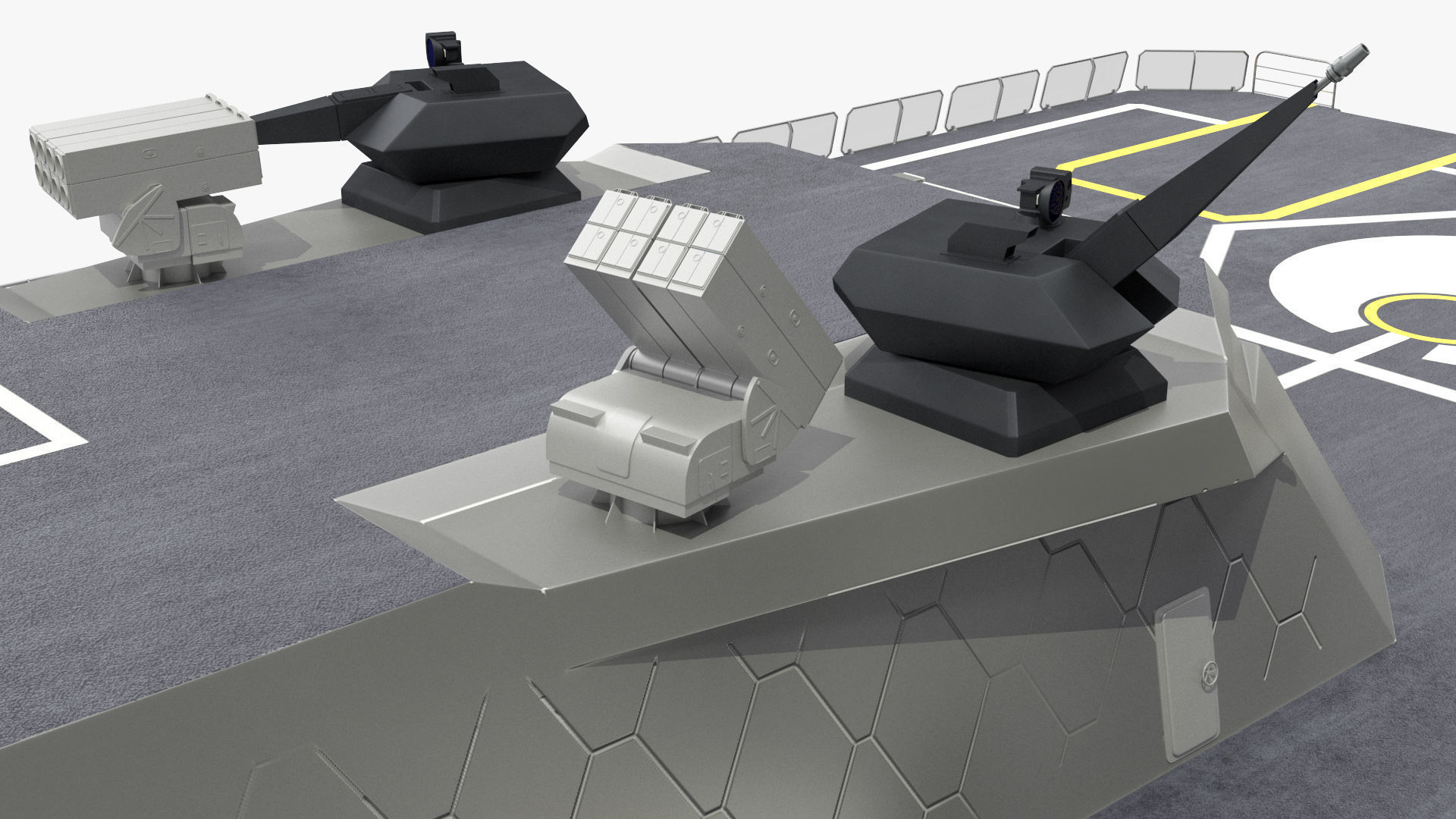 Blue Shark Frigate Rigged for Maya 3D model_28