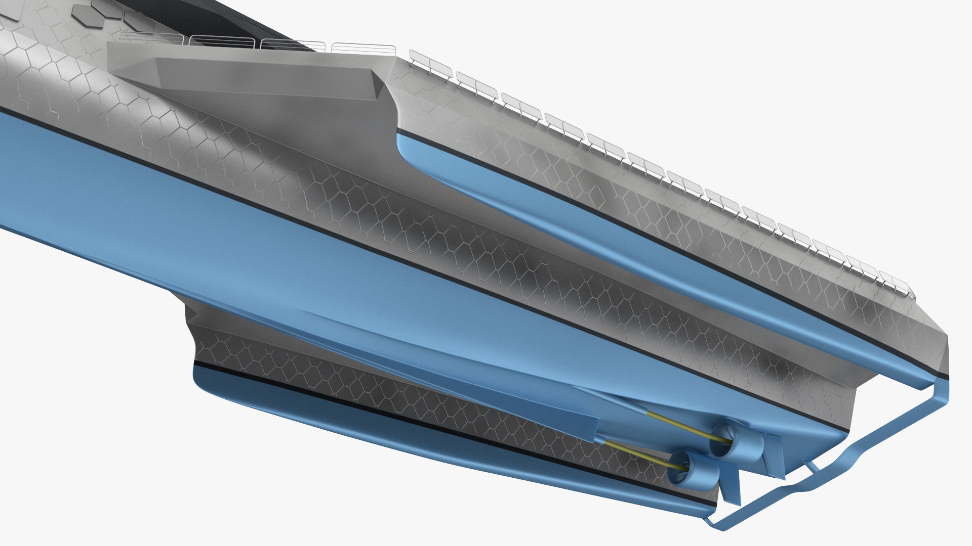 Blue Shark Frigate Rigged for Maya 3D model_22