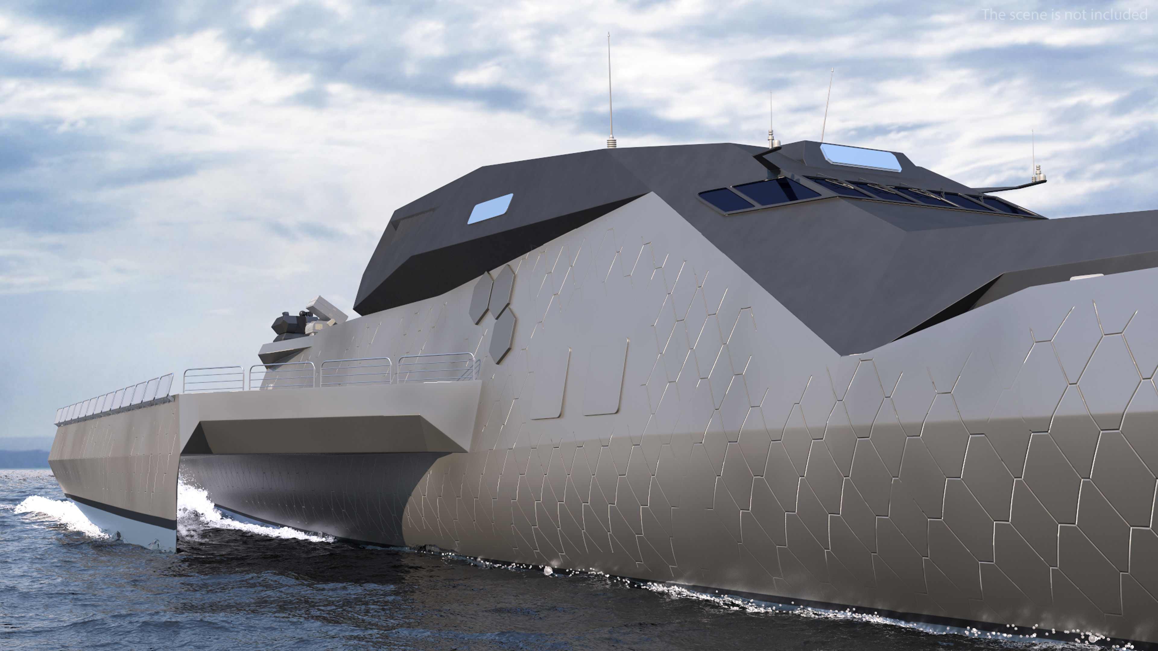 Blue Shark Frigate Rigged for Maya 3D model_7