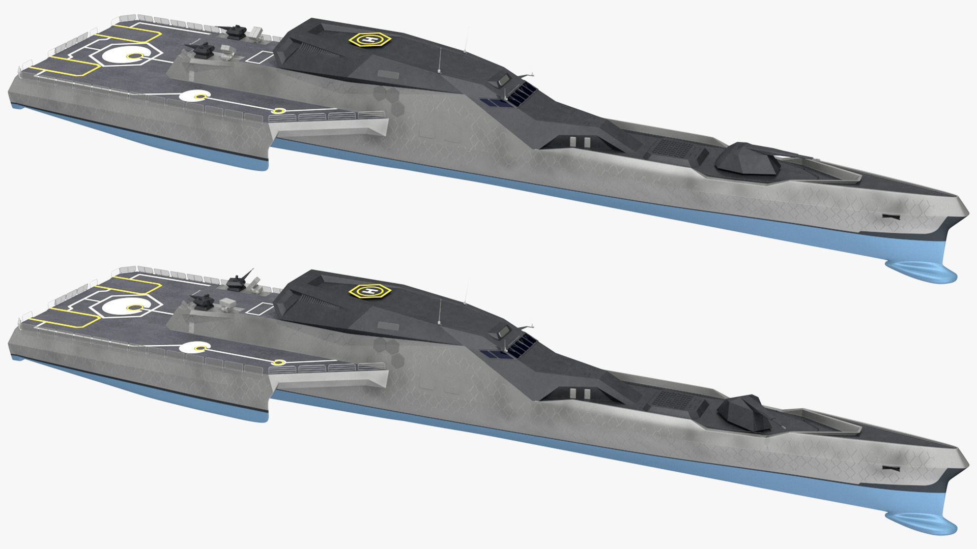 Blue Shark Frigate Rigged for Maya 3D model_20