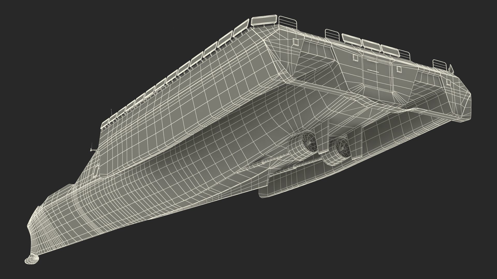 Blue Shark Frigate Rigged for Maya 3D model_43