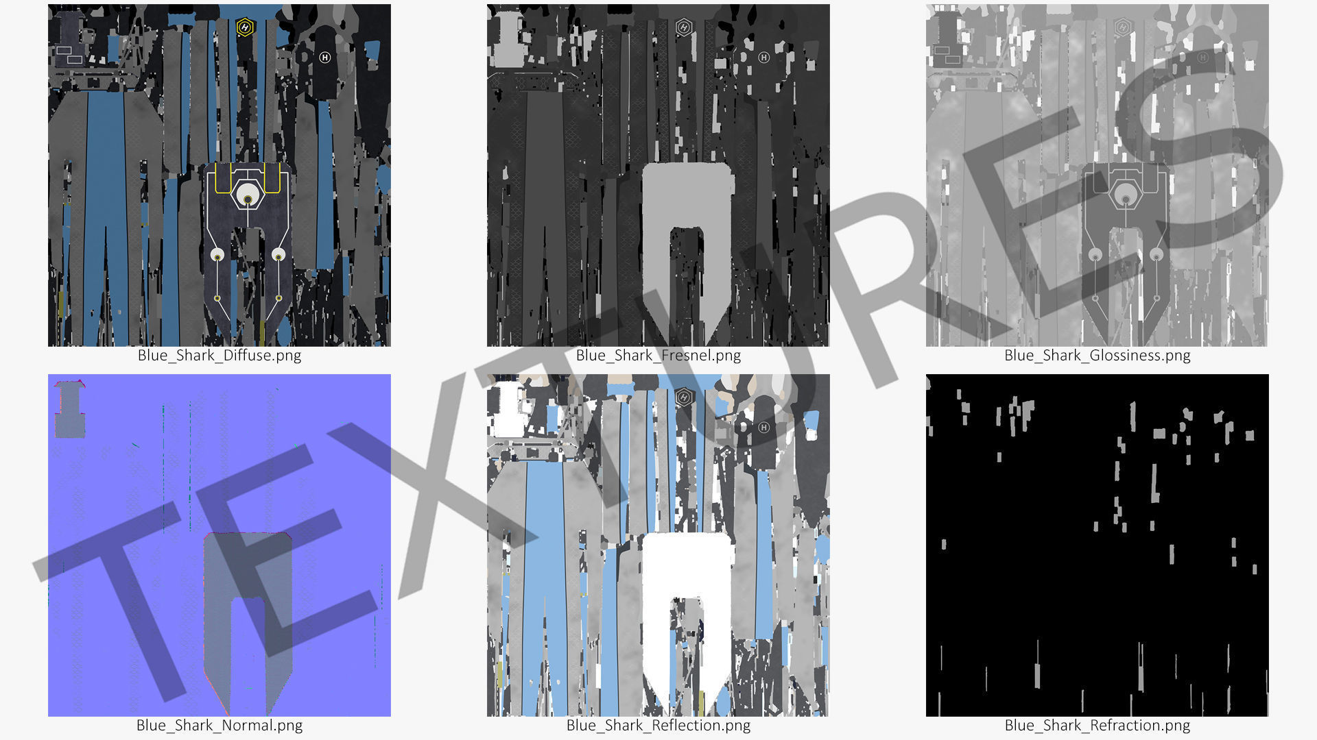 Blue Shark Frigate Rigged for Maya 3D model_37