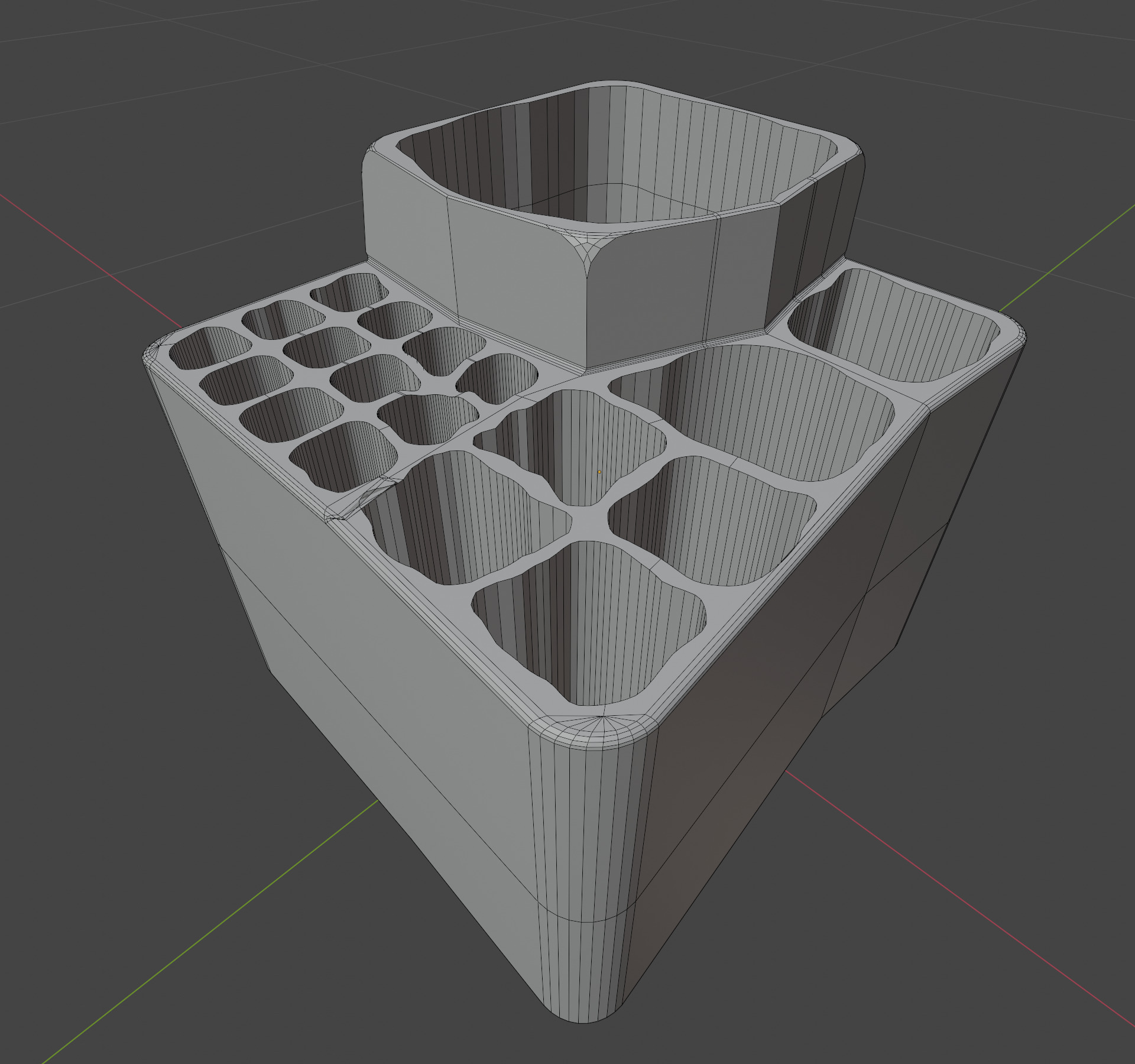 Abstract Multi-Diameter Brush Holder 3D print model_2