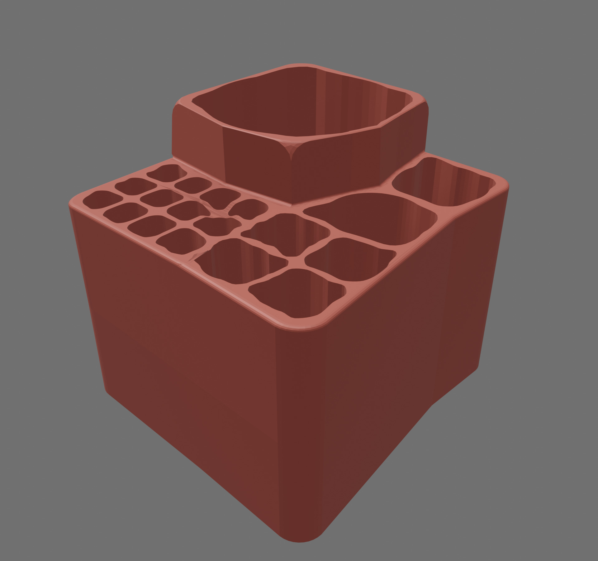 Abstract Multi-Diameter Brush Holder 3D print model_1