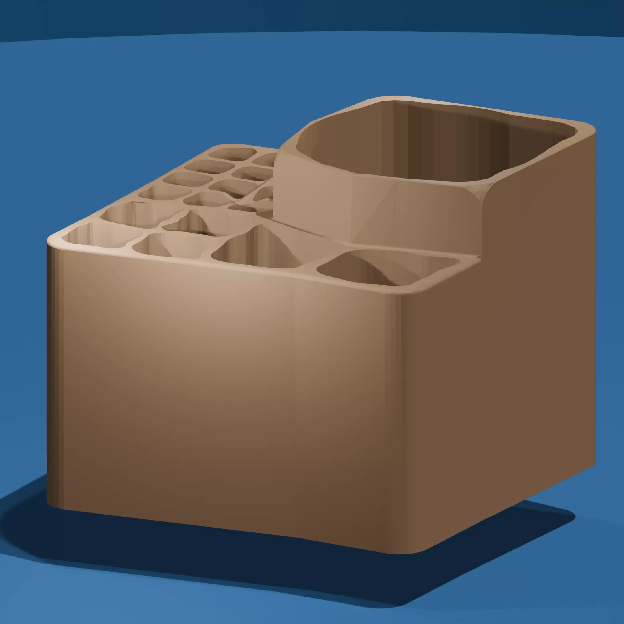 Abstract Multi-Diameter Brush Holder 3D print model_0