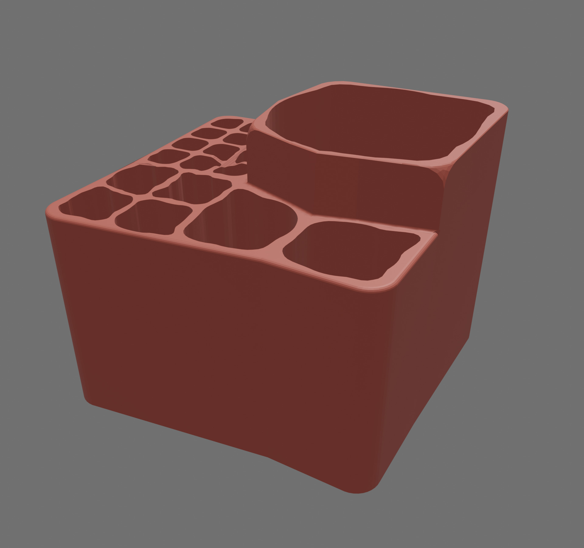 Abstract Multi-Diameter Brush Holder 3D print model_4