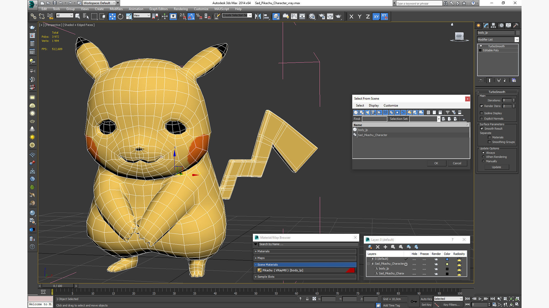Sad Pikachu Character 3D model_19