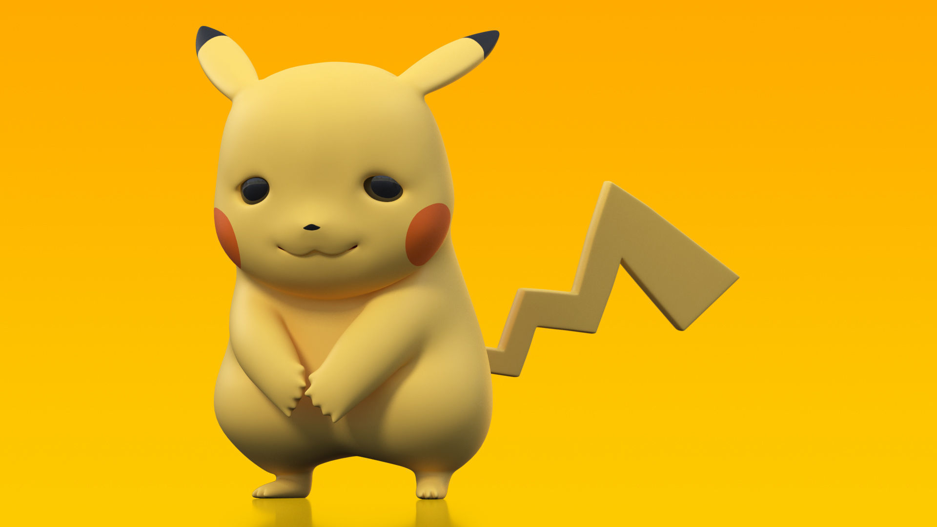 Sad Pikachu Character 3D model_4