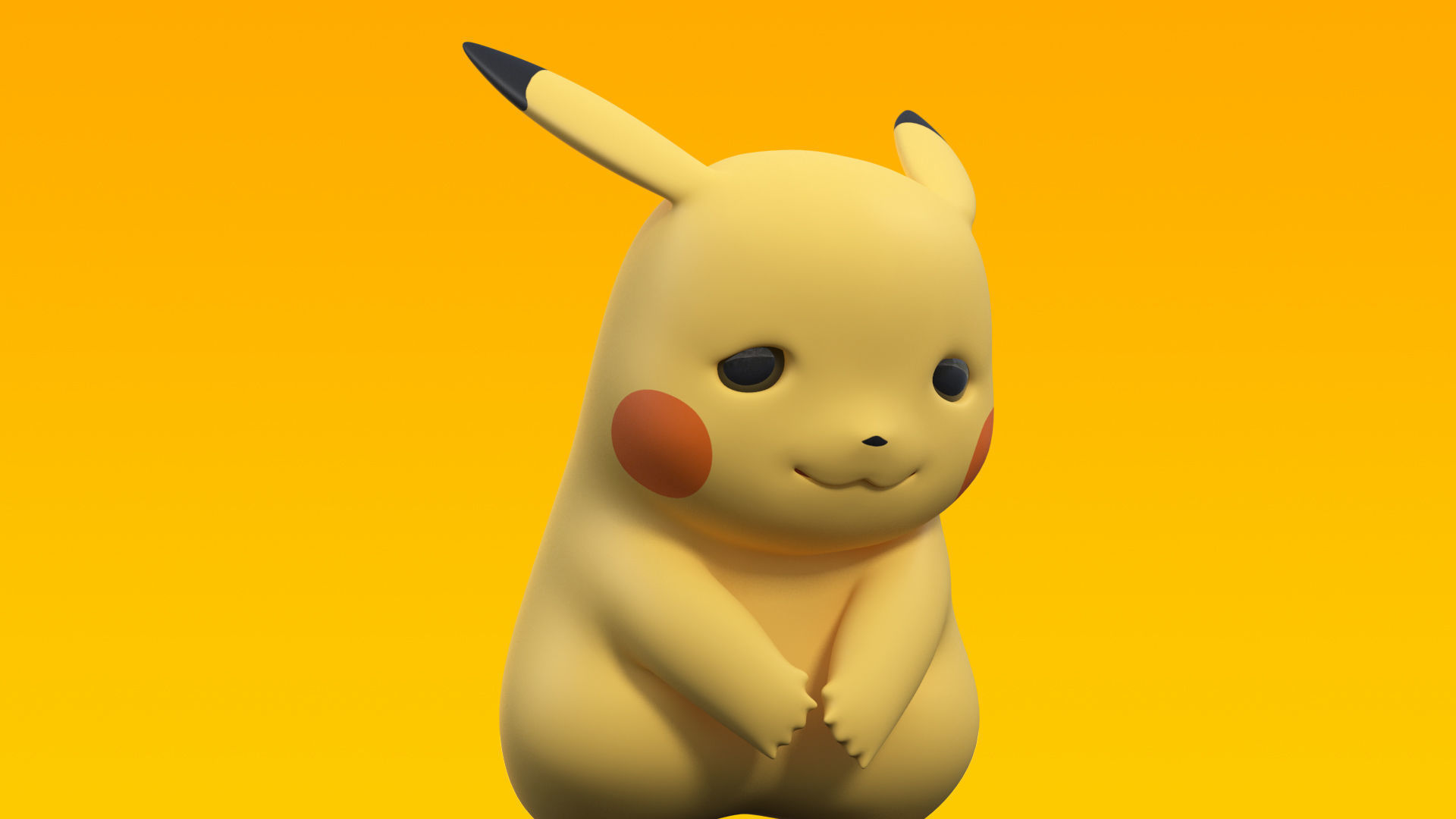Sad Pikachu Character 3D model_5