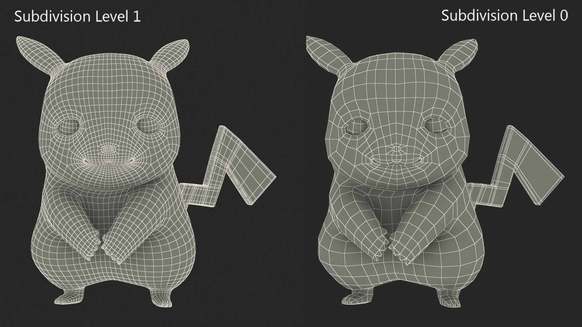 Sad Pikachu Character 3D model_16