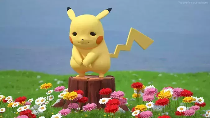 Sad Pikachu Character 3D model