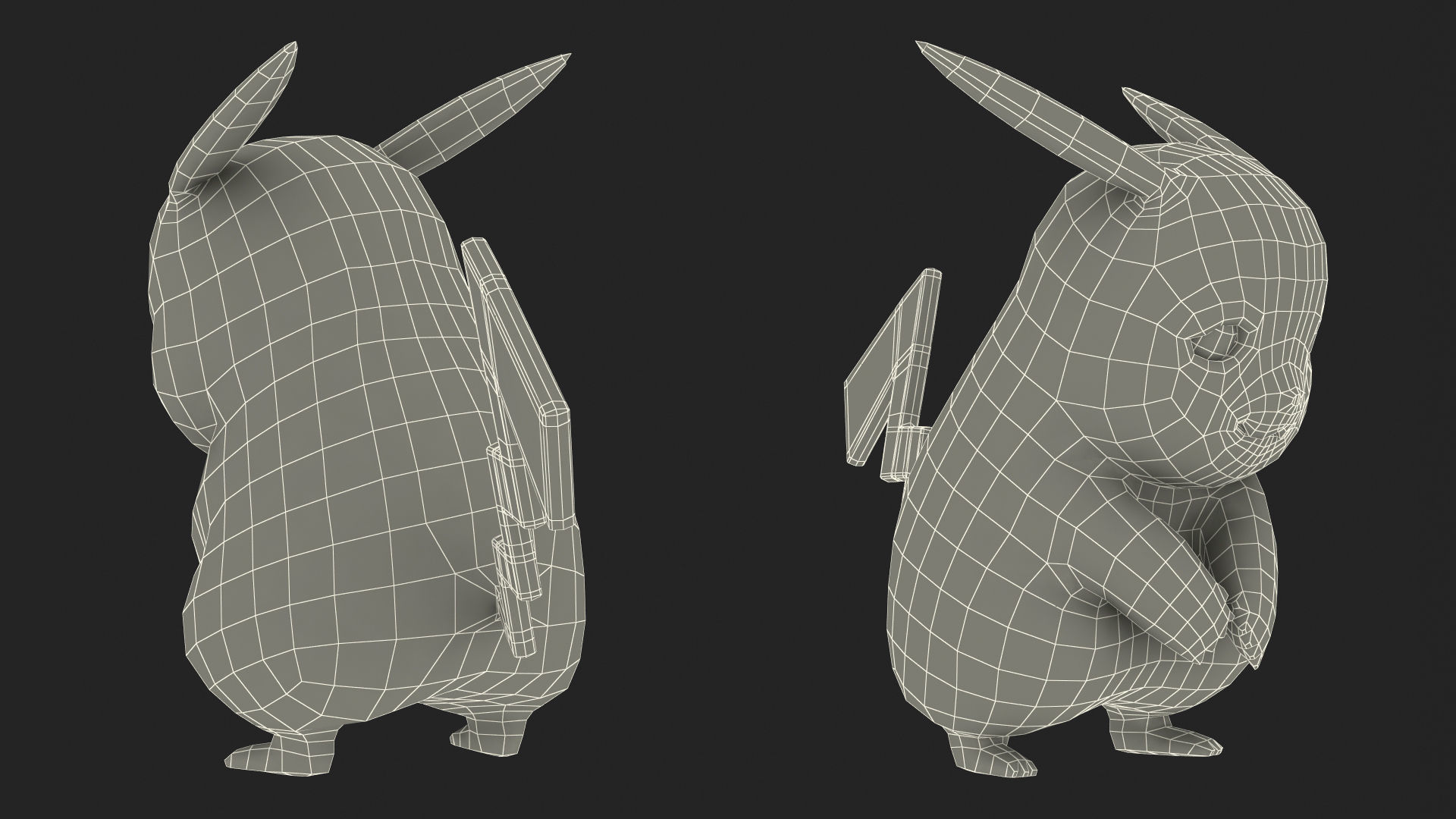 Sad Pikachu Character 3D model_24