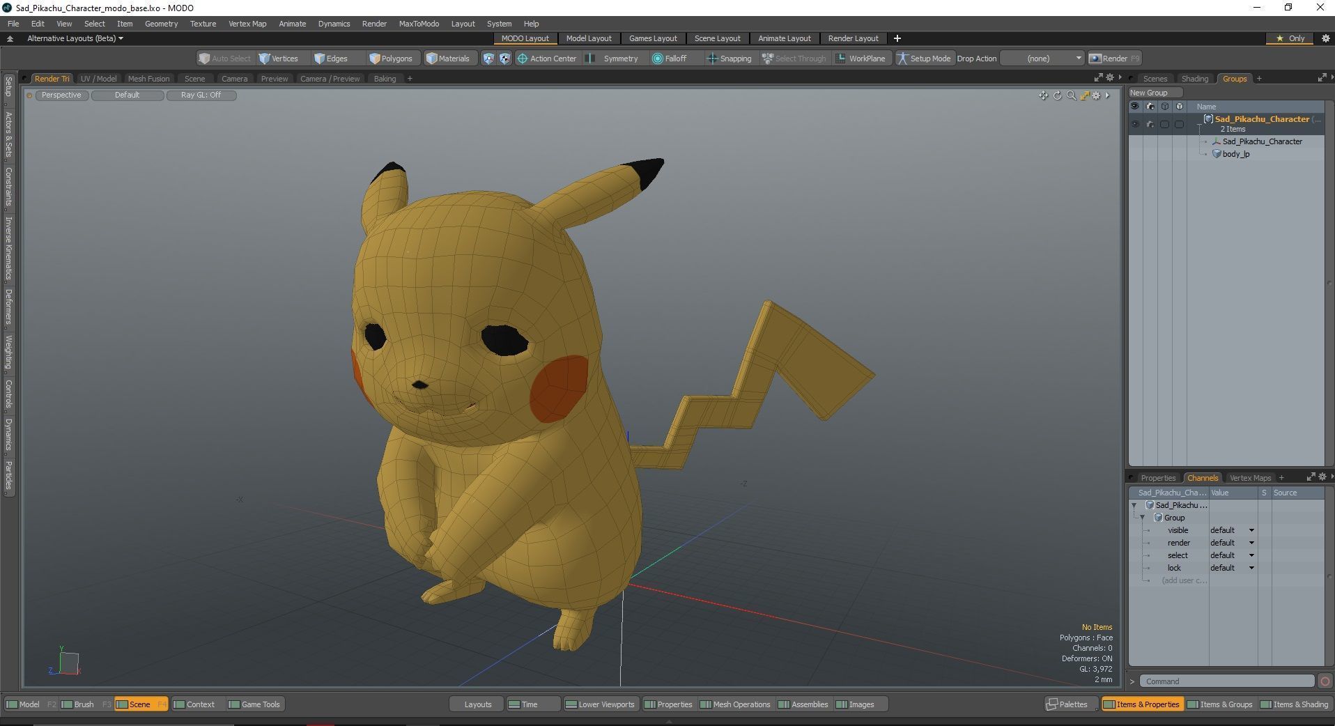Sad Pikachu Character 3D model_21