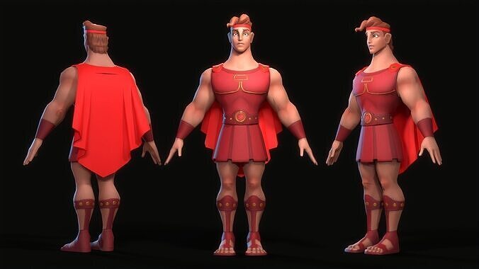 Stylized Hercules Lowpoly Low-poly 3D model