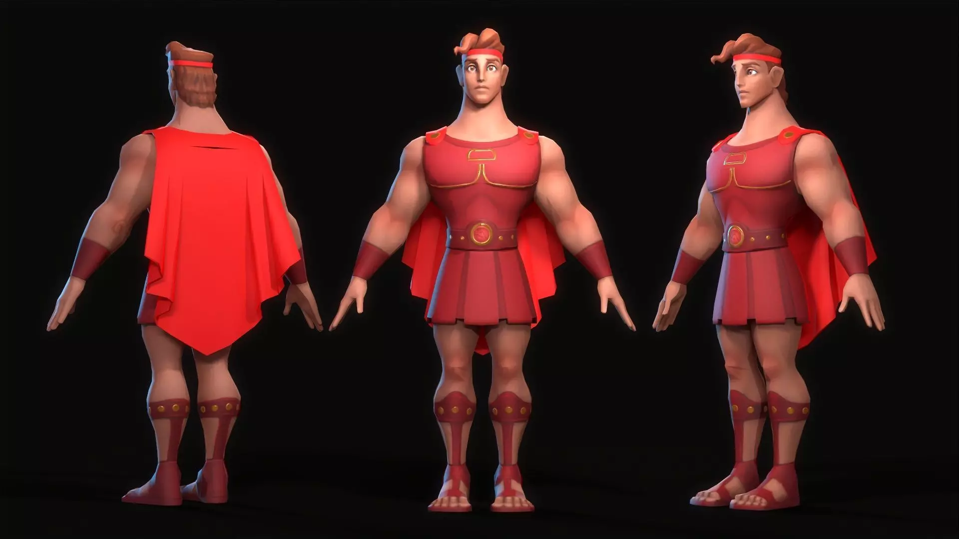 Stylized Hercules Lowpoly Low-poly 3D model_0