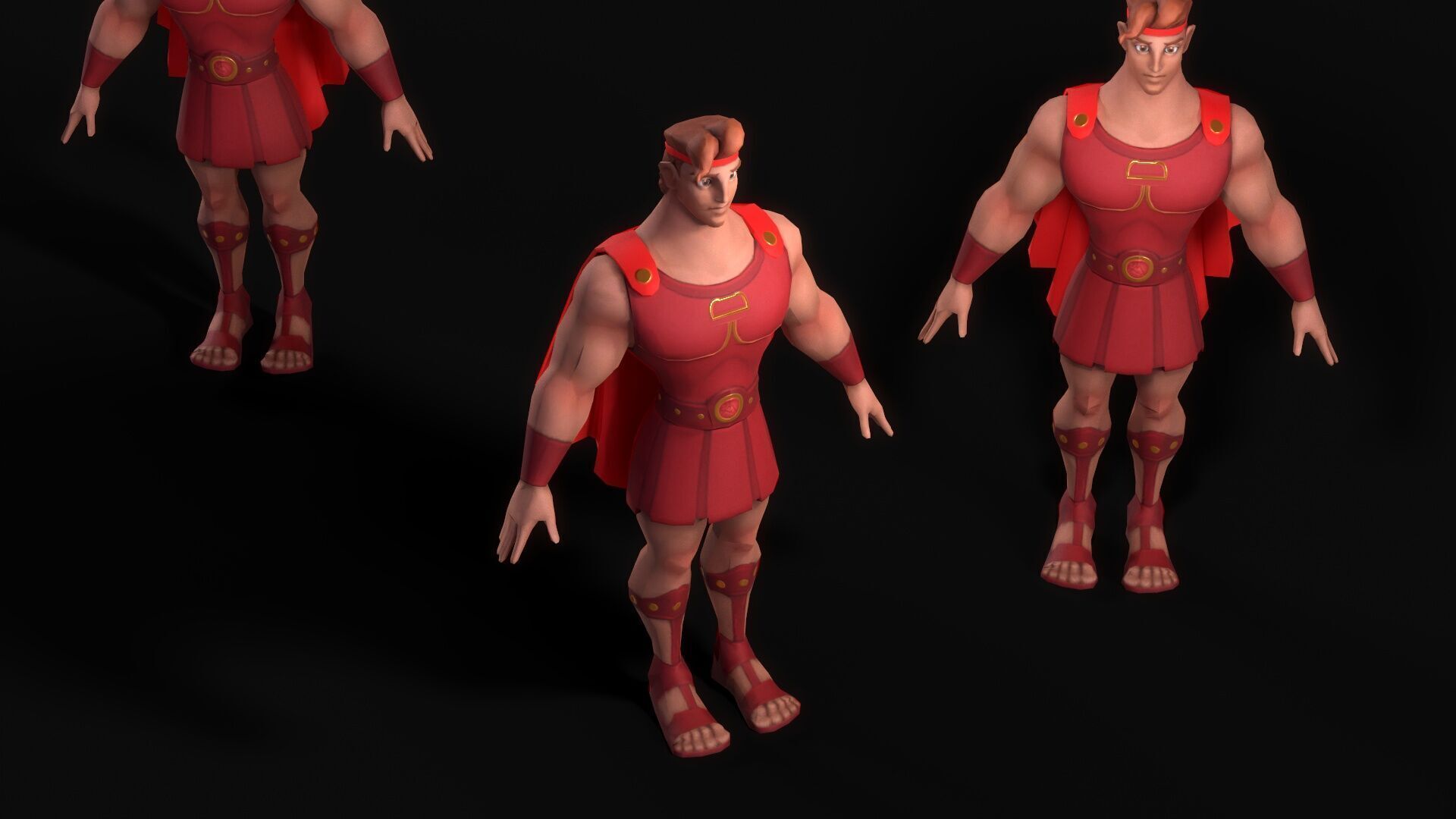 Stylized Hercules Lowpoly Low-poly 3D model_7