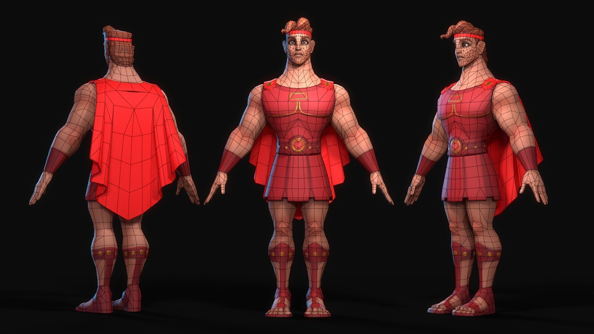 Stylized Hercules Lowpoly Low-poly 3D model_2