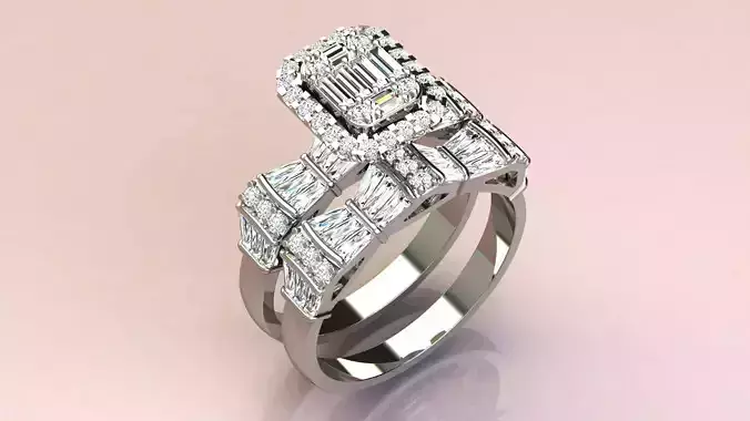 Set Baguettes Diamonds Rings