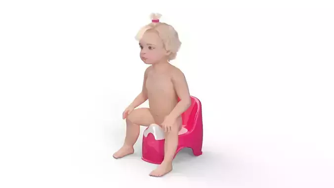 Little Girl on Potty Fur