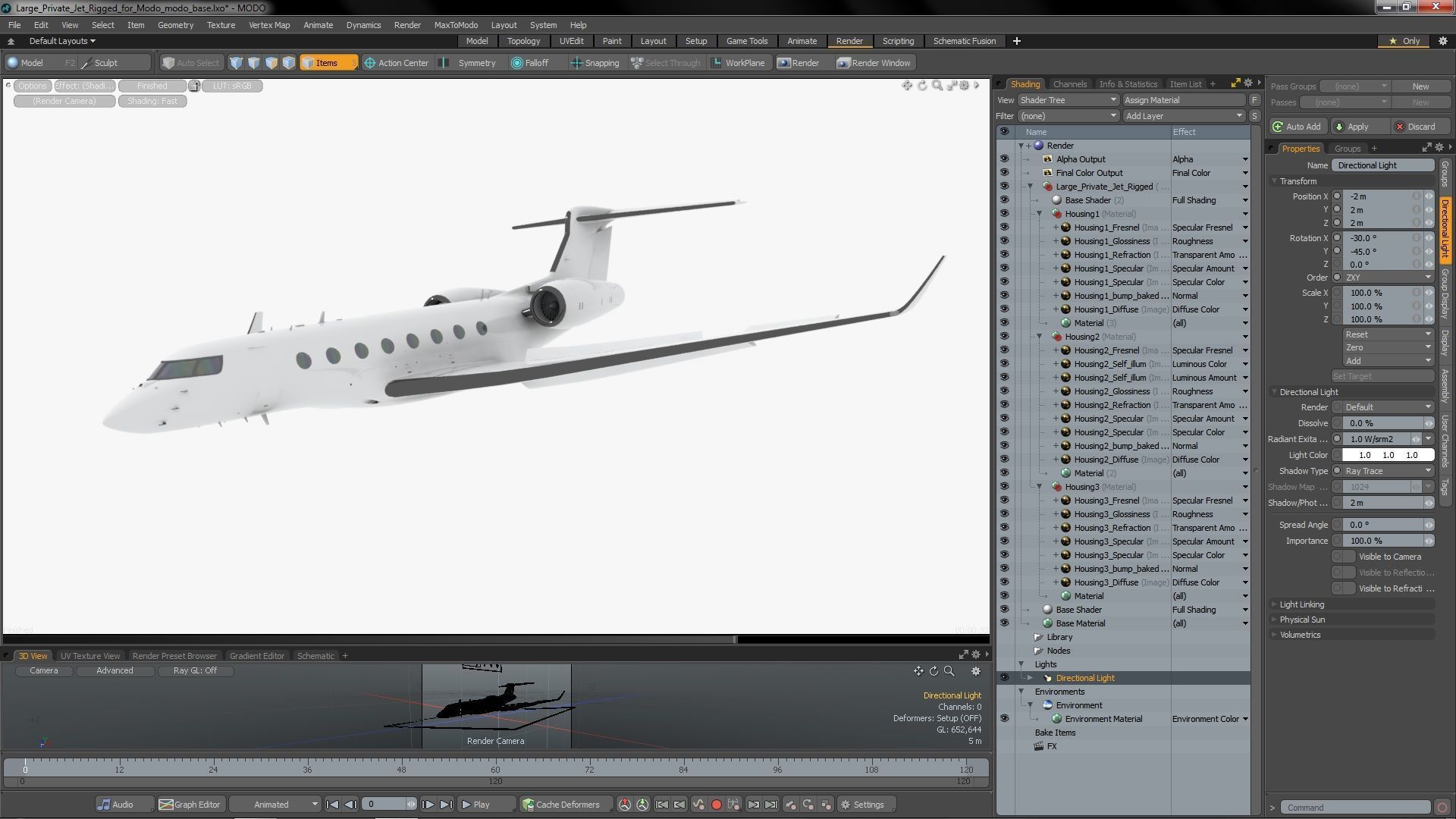 Large Private Jet Rigged for Modo 3D model_29