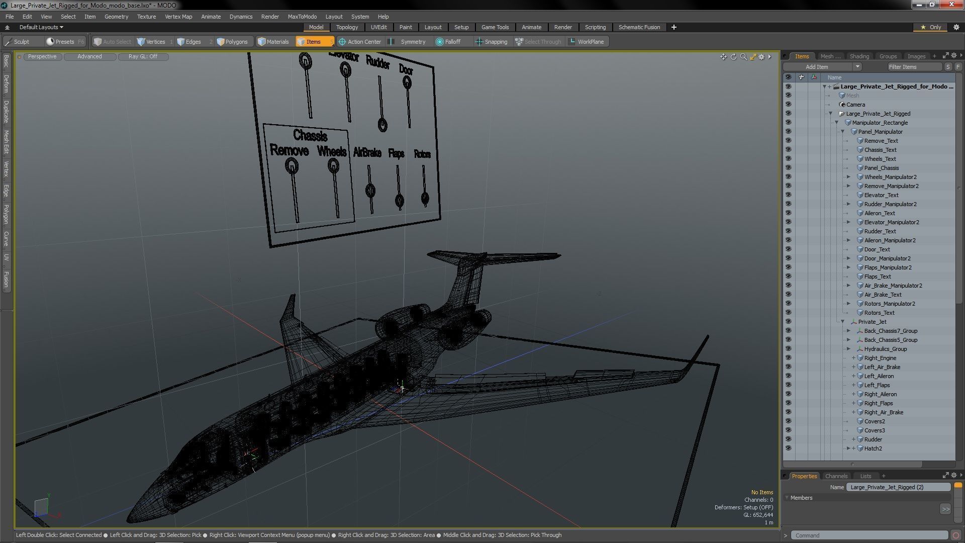 Large Private Jet Rigged for Modo 3D model_27