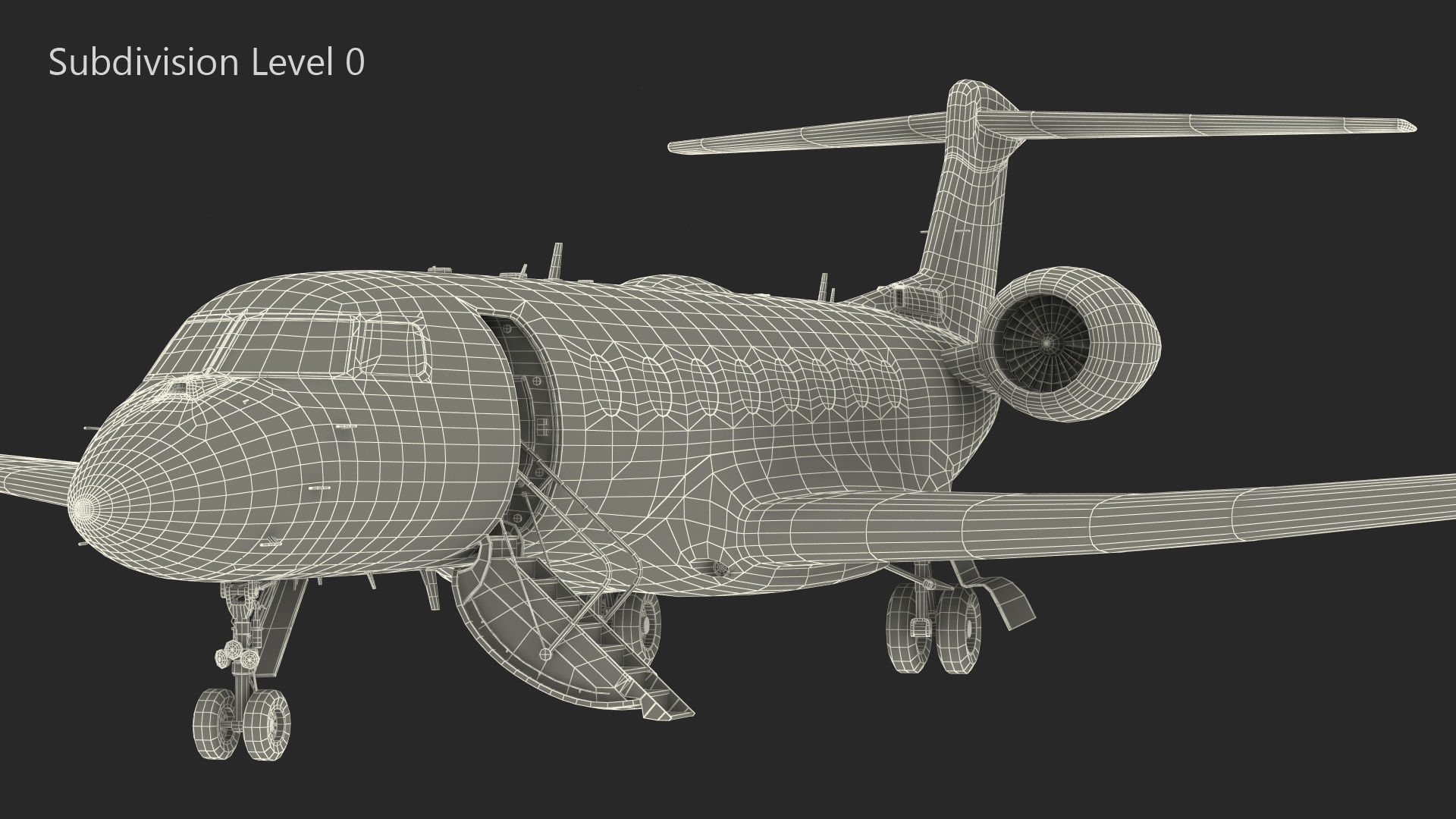 Large Private Jet Rigged for Modo 3D model_22