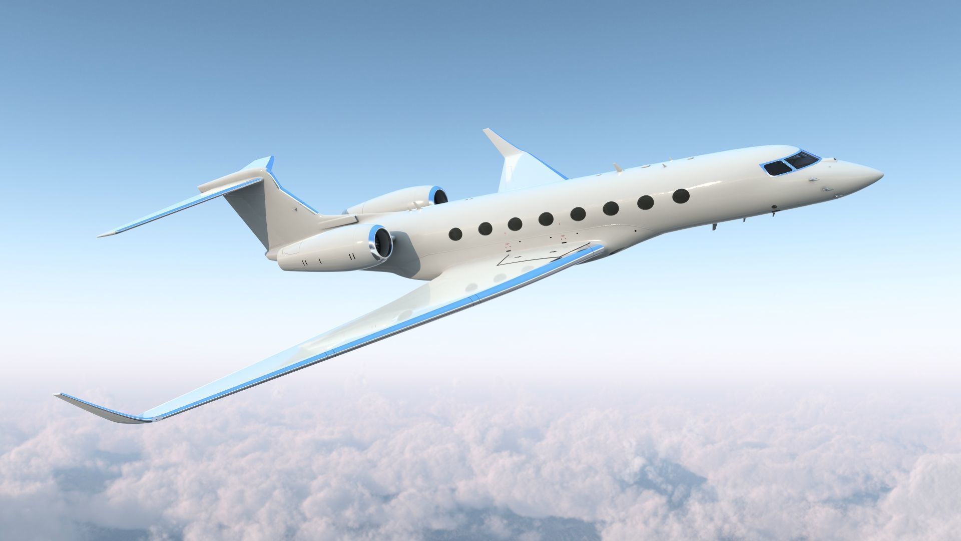 Large Private Jet Rigged for Modo 3D model_3