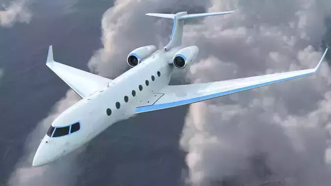Large Private Jet Rigged for Modo 3D model