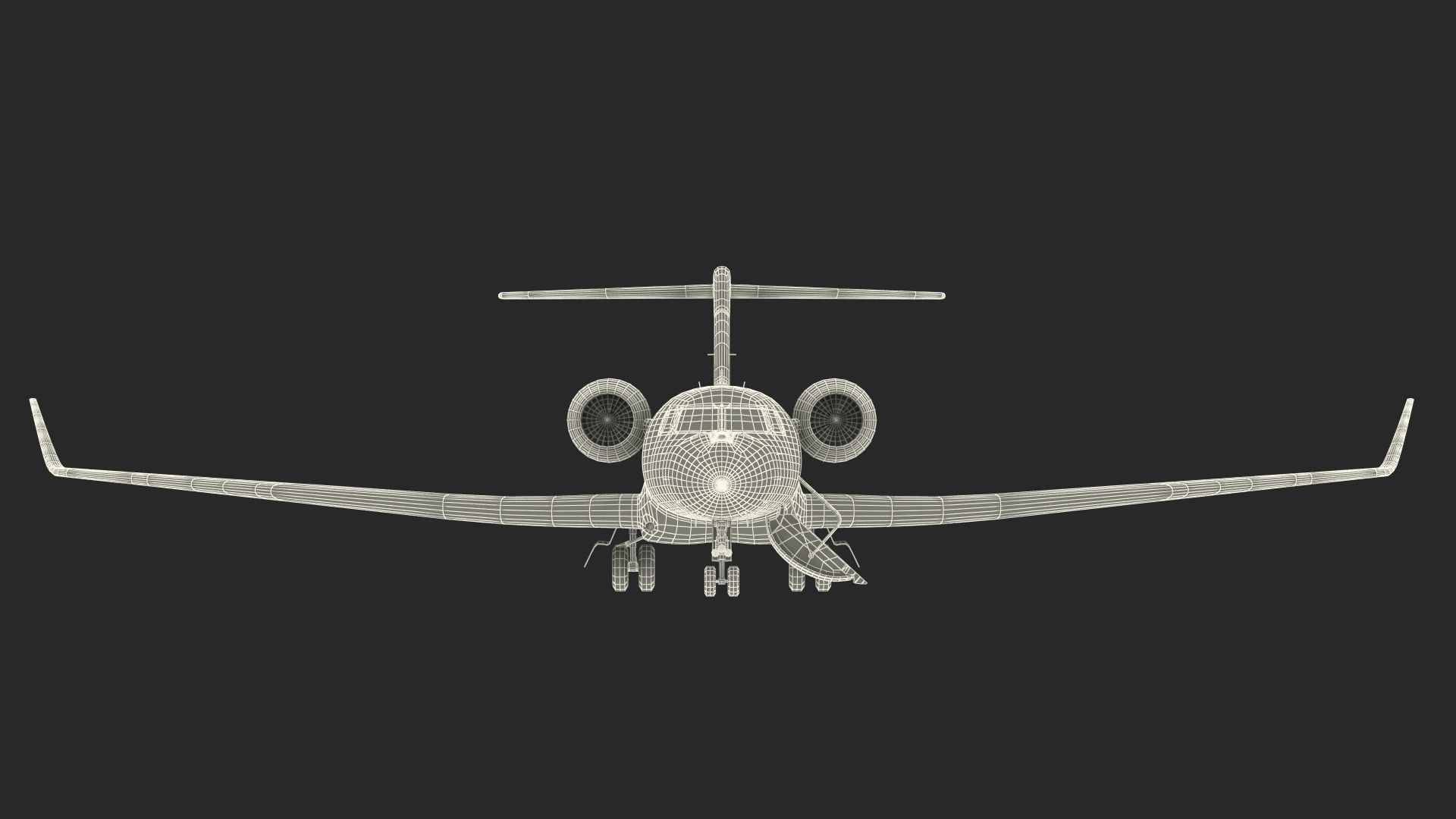 Large Private Jet Rigged for Modo 3D model_33
