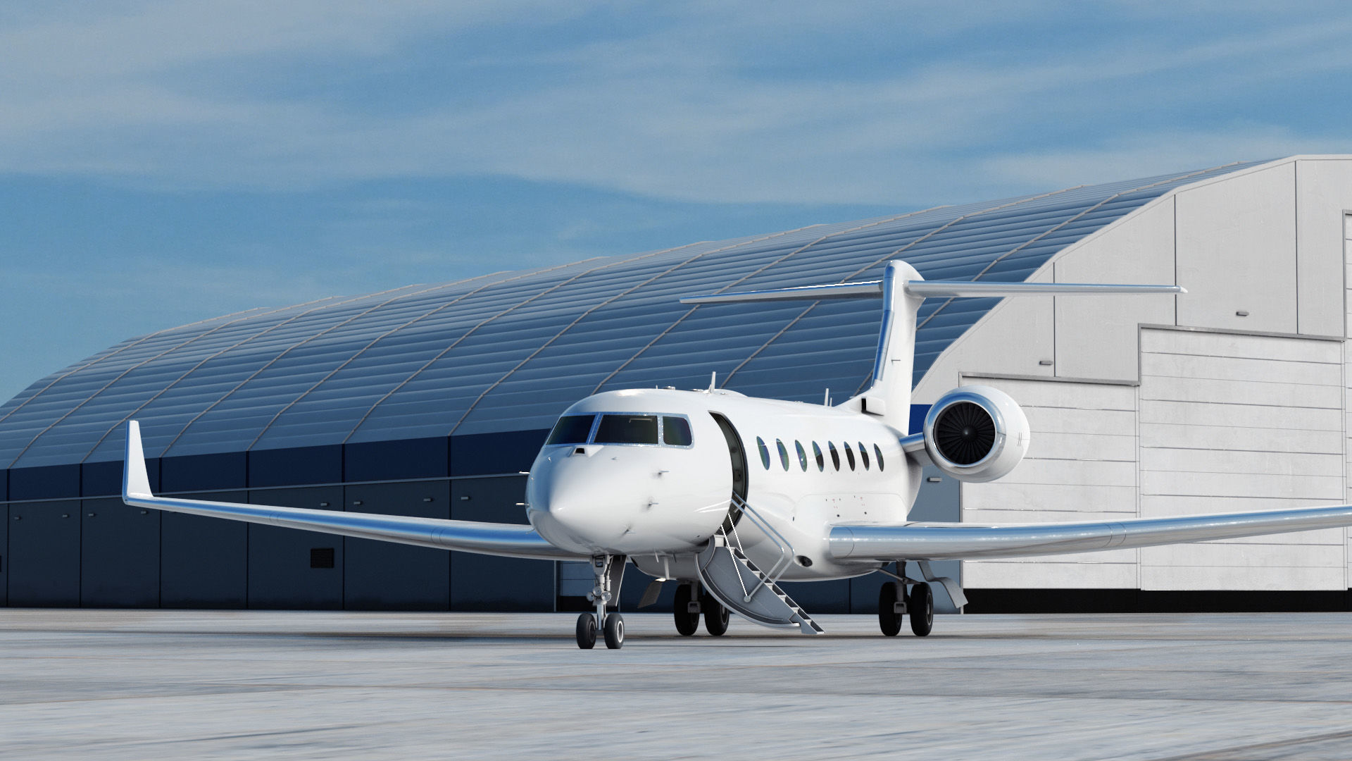 Large Private Jet Rigged for Modo 3D model_1