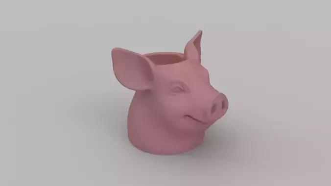 Pig Head Pot