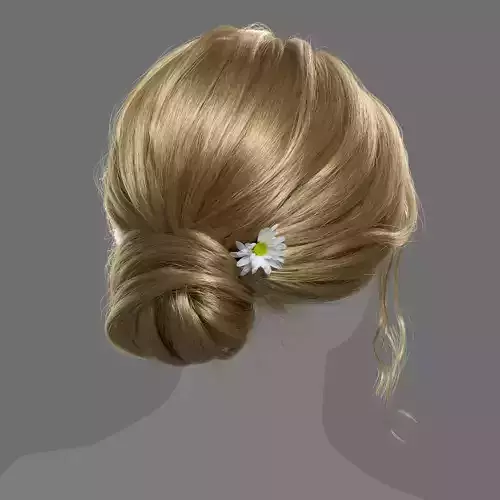 Bun Hairstyle for woman XGen maya scene and alembic FBX 3D model Bun Hairstyle for woman XGen maya scene and alembic FBX 3D model