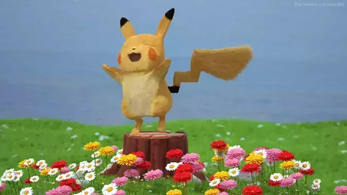 Pikachu Fur Rigged 3D model